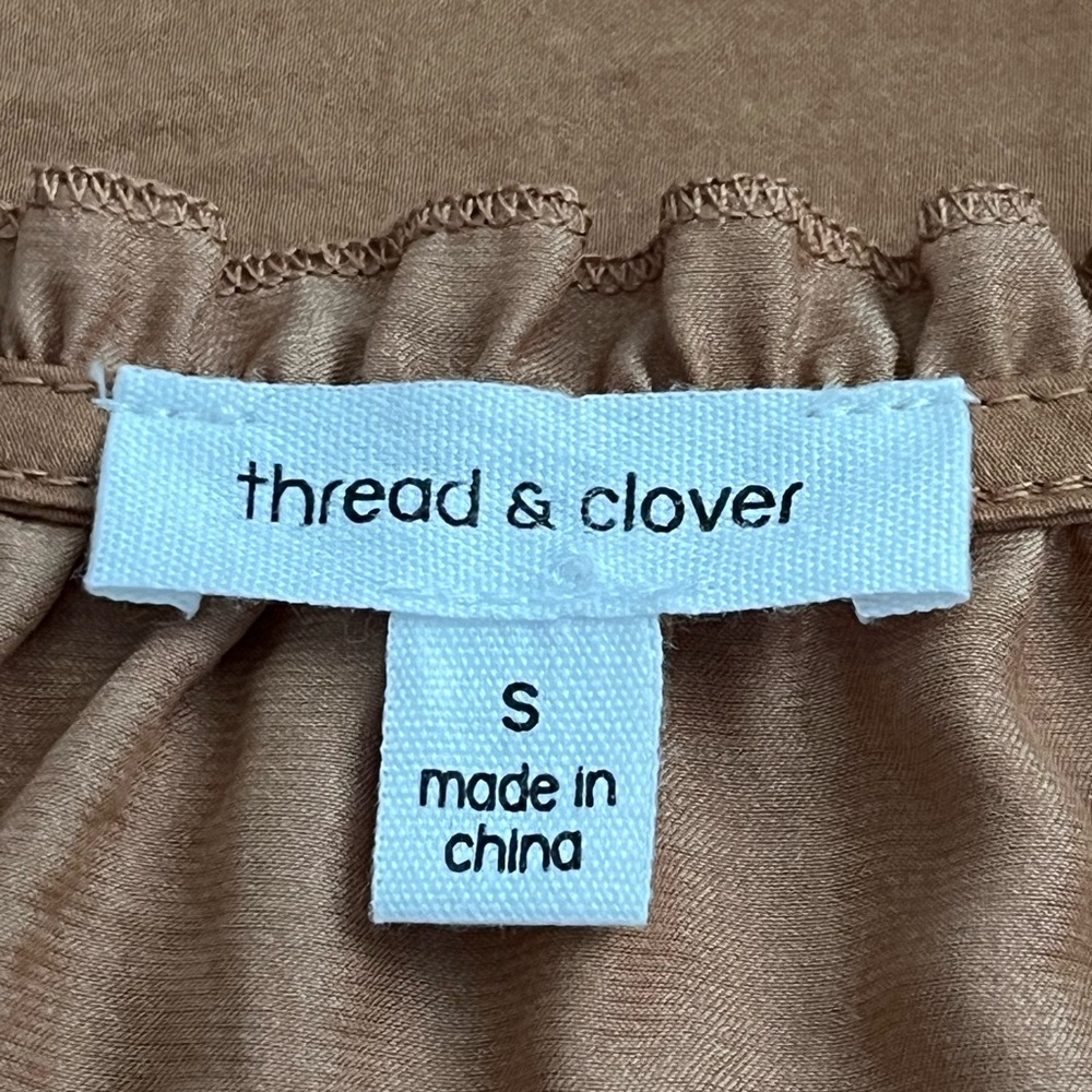 Thread Clover Women's Tan Ruffle Blouse - Picture 3 of 6